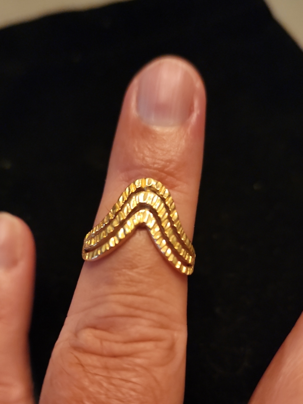 Gold Chevron Stackable Women's Ring